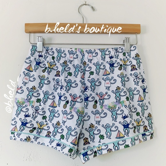Roller Rabbit Charleston Monkey Polo Pajamas in White Monkey Size XS New NWT - Picture 13 of 16